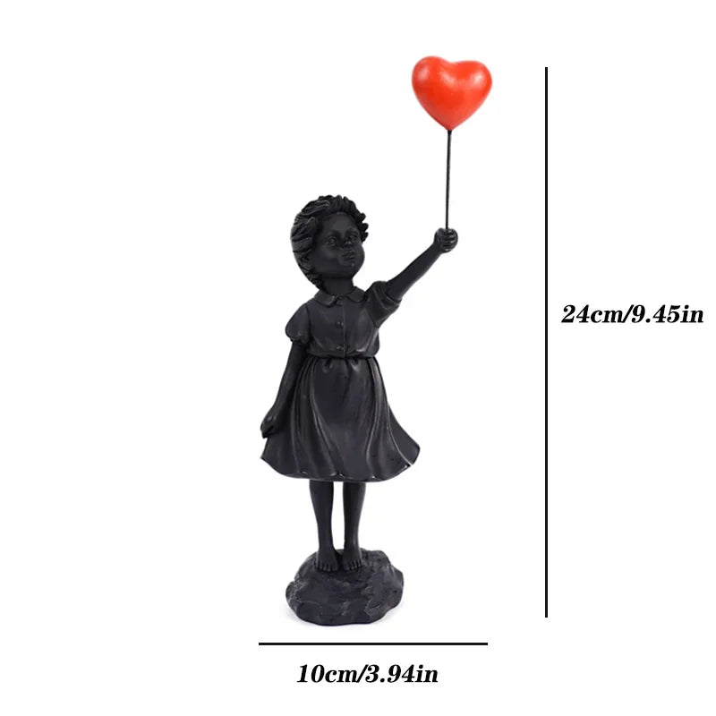Home Decoration Room Decoration Creative Love Balloon Girl Sculpture Ornaments Abstract Modern Home Desktop Study Office Decor