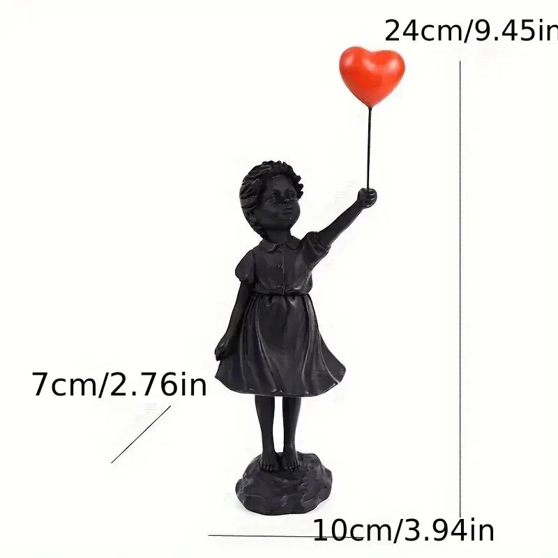 Home Decoration Room Decoration Creative Love Balloon Girl Sculpture Ornaments Abstract Modern Home Desktop Study Office Decor