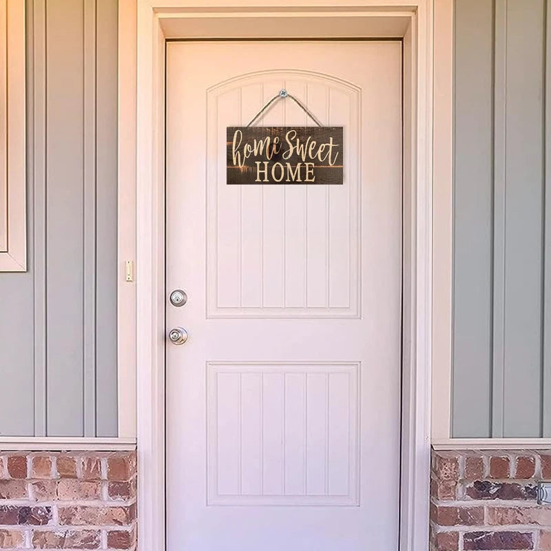 Rustic Home Sweet Wall Hanging Decor Wood Art Plaques Sign Door Sign for Home Living Room Front Door Decor