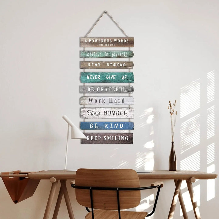 Inspirational Wall Art Decor for Office, Wooden Rustic Hanging Wall Art Decoration Sign, Wall Art for Home Living Room Bedroom