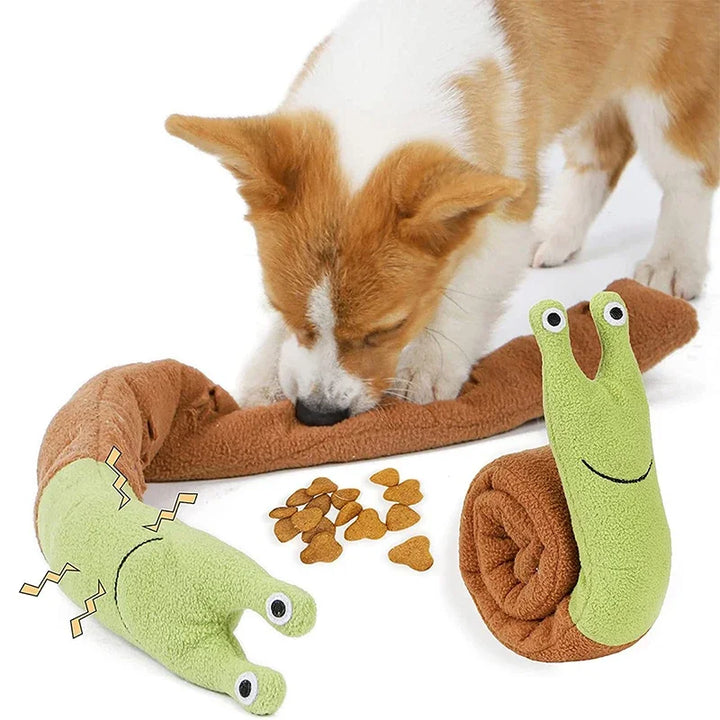 Dog Squeak Toys Pet Sniffing Plush Snails Toys Tibetan Food Molar Puzzle Dog Toys Interactive Dog Puzzle Toy Feeder Pet Supply